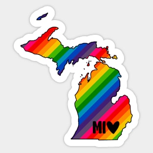 USA States: Michigan (rainbow) Sticker